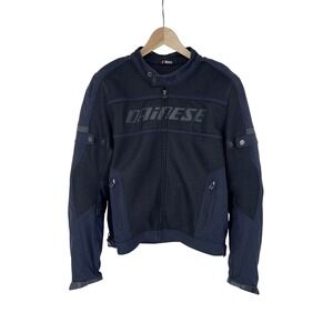 Dainese Motorcycle Riding Jacket Black Padded Armored Mens Size 50